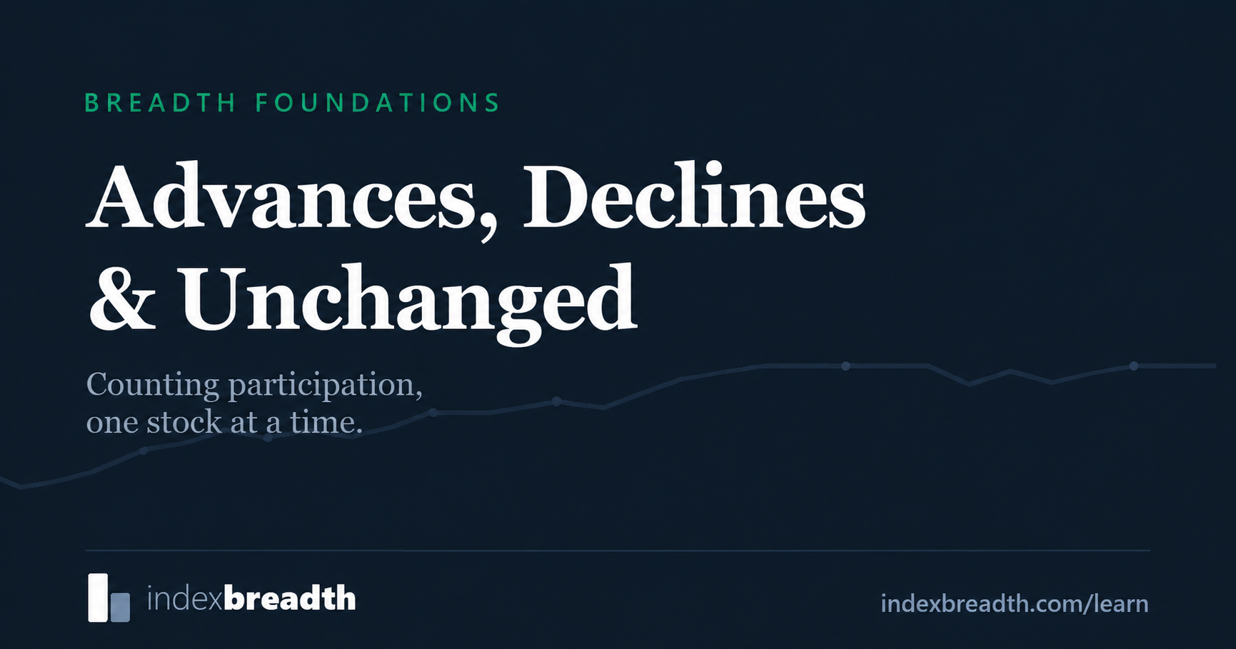 Advances, Declines and Unchanged — counting participation, one stock at a time, on an IndexBreadth navy cover.